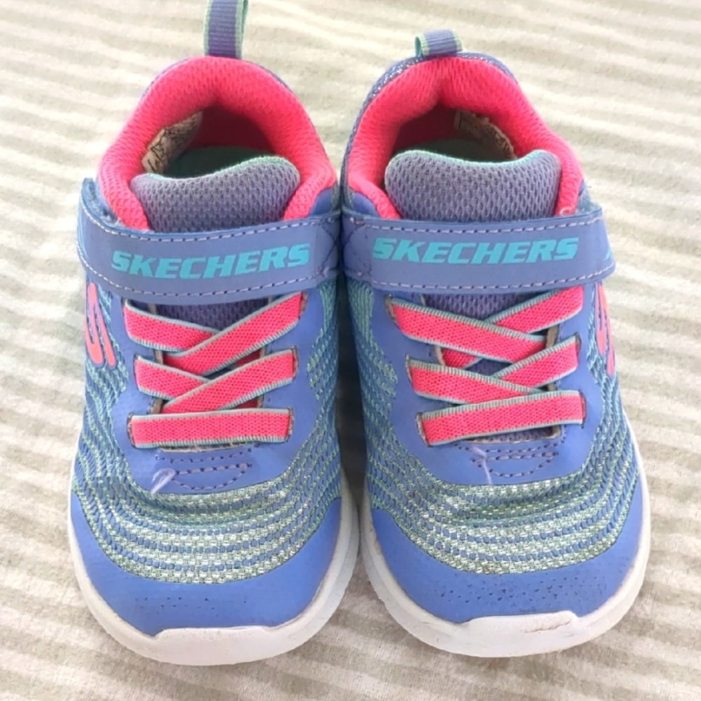 Skechers Kids' Blue and Pink Sneakers 8T